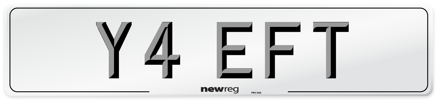 Y4 EFT Number Plate from New Reg